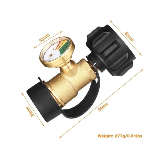 Propane Tank Gauge RV Pressure Brass Adapter Gas Level Meter Grill RV Indicator - Picture 7 of 16